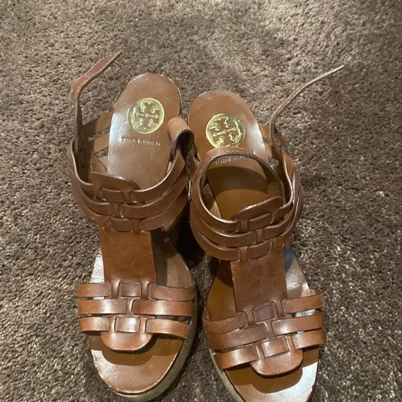 Tory Burch Brown Wedges size 8.5 - Picture 1 of 4
